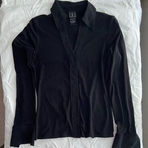 Retro INC blouse - Black - soft & flowy - size small